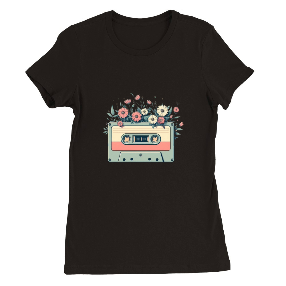 Radio and flowers Premium Womens Crewneck T-shirt