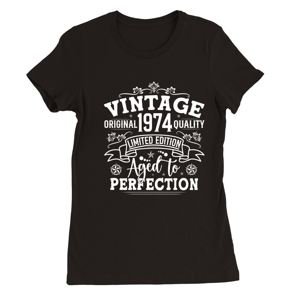 Vintage Birthday TShirt Design Bundle 1974 Premium Womens Crewneck T-shirt