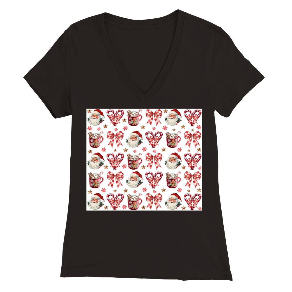 20oz Christmas001 Straight Premium Womens V-Neck T-shirt