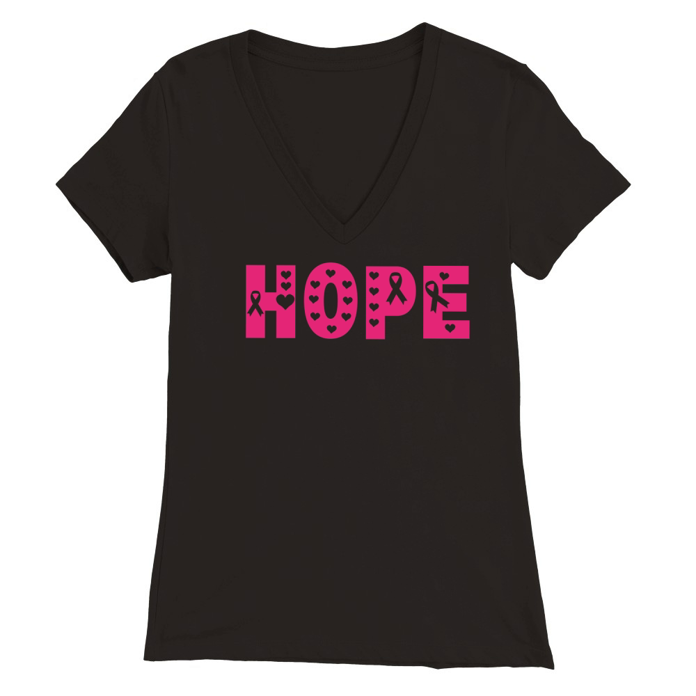 Hope Breast Cancer 05 Premium Womens V-Neck T-shirt