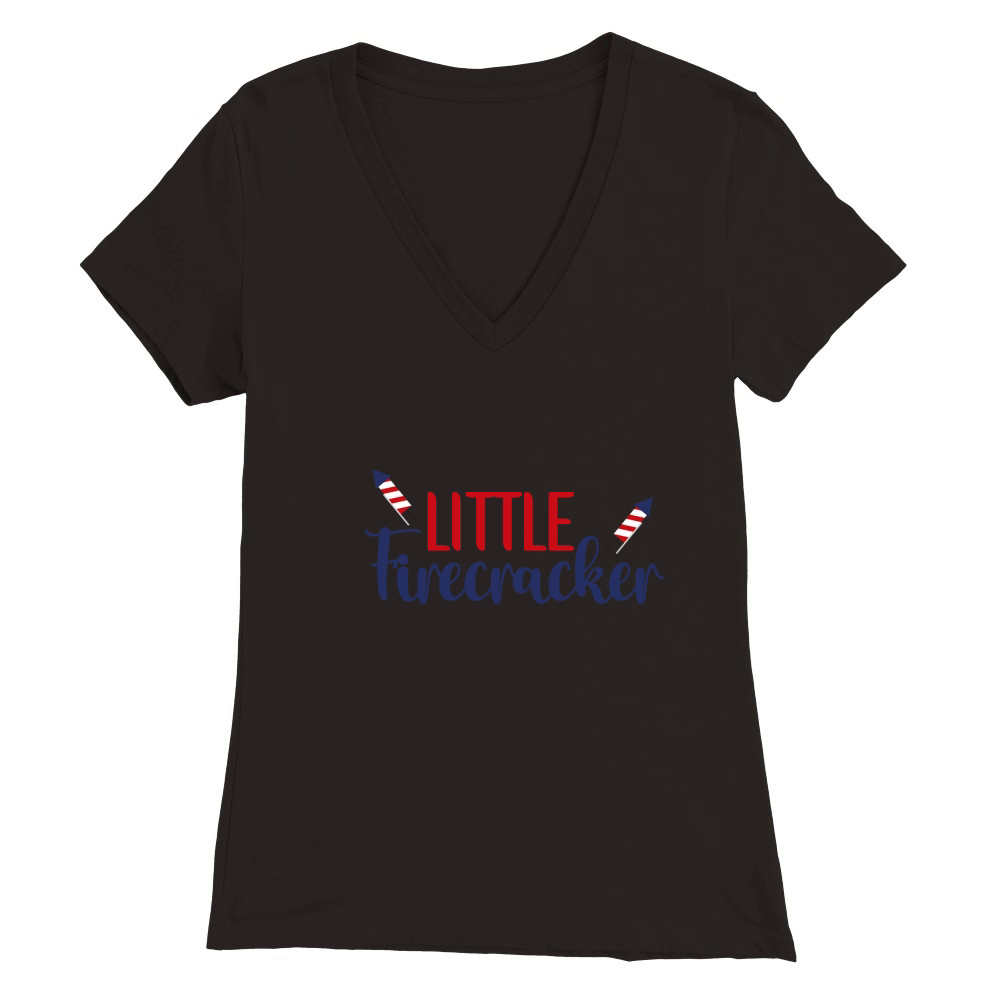 Little Firecracker Premium Womens V-Neck T-shirt