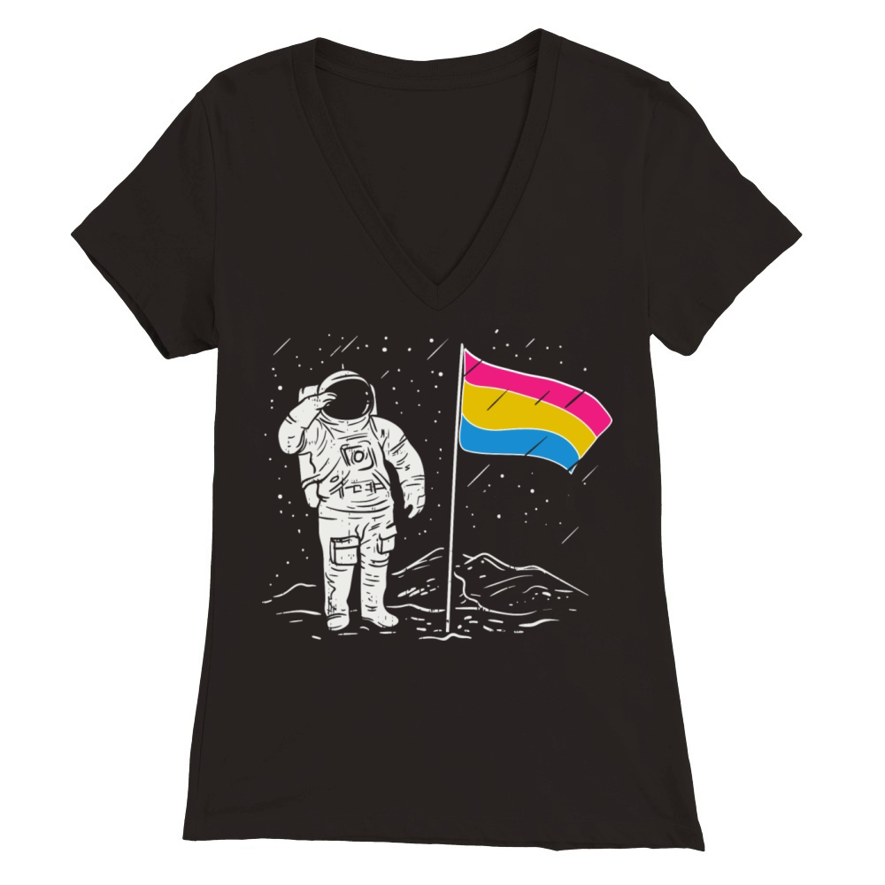 Pansexual Pride Funny Design Colors Of PANSEXUAL Premium Womens V-Neck T-shirt