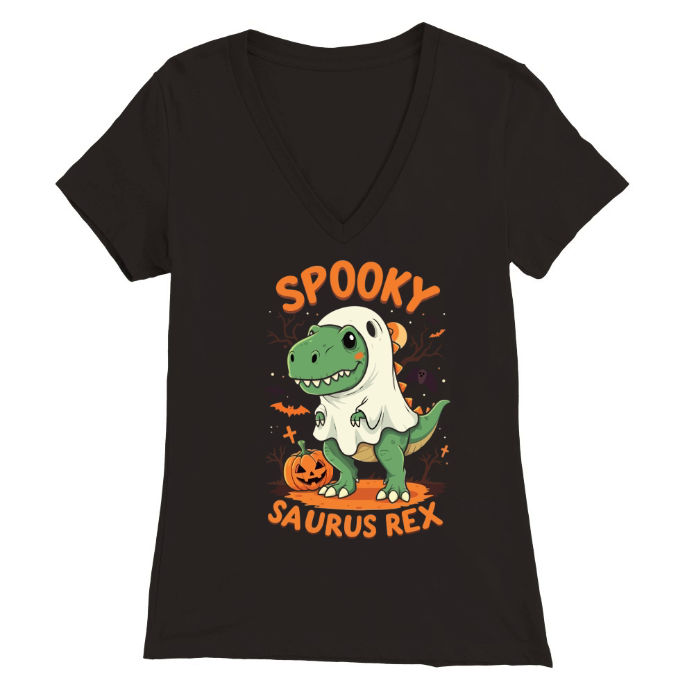 Spooky saurus rex Premium Womens V-Neck T-shirt