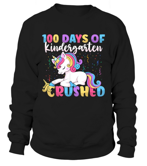 100 Days of Kindergarten Crushed Boys Cute Unicorn Sweatshirt Unisex