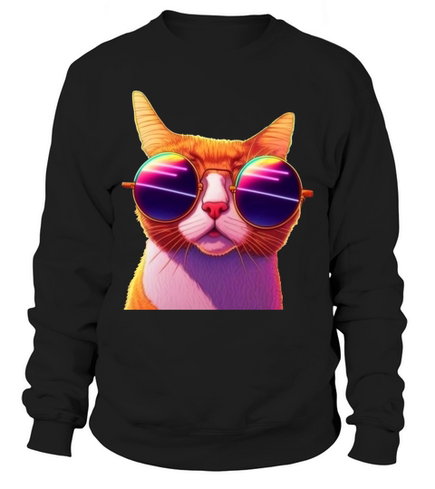Sunglass Wearing Cool Cat Sweatshirt Unisex