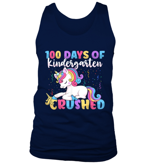 100 Days of Kindergarten Crushed Boys Cute Unicorn Tank Top Unisex