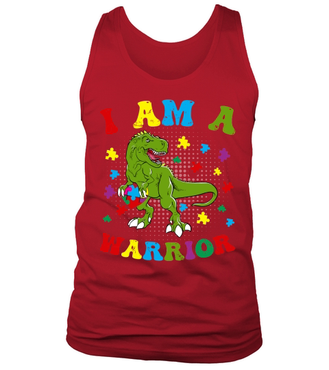 I Am a Warrior T Rex Dinosaur Autism A warrior Tank Top Unisex