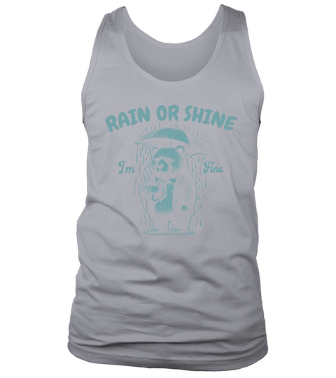 Rain or Shine Bear with Umbrella Retro Green Tank Top Unisex