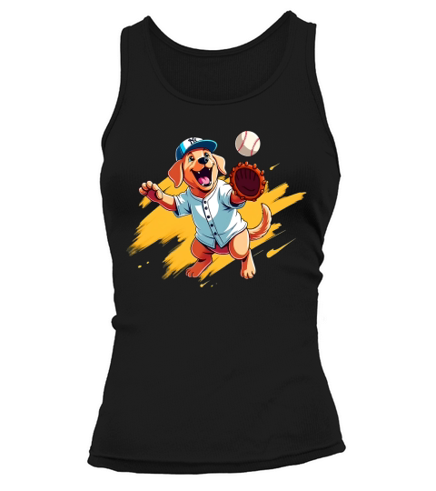 Cute Dog Playing Baseball 2 Tank top Woman