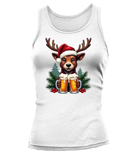 Funny Animal Beer Christmas Sublimation 6 07 Tank top Woman