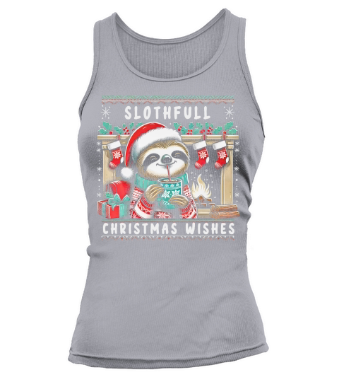 Slothful Christmas Wishes Cozy Sloth Tank top Woman