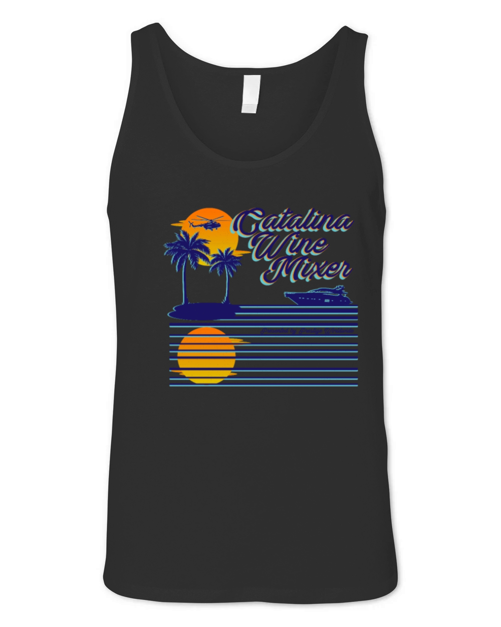 Catalina Wine Mixer Beach Palm Trees Unisex Jersey Tank