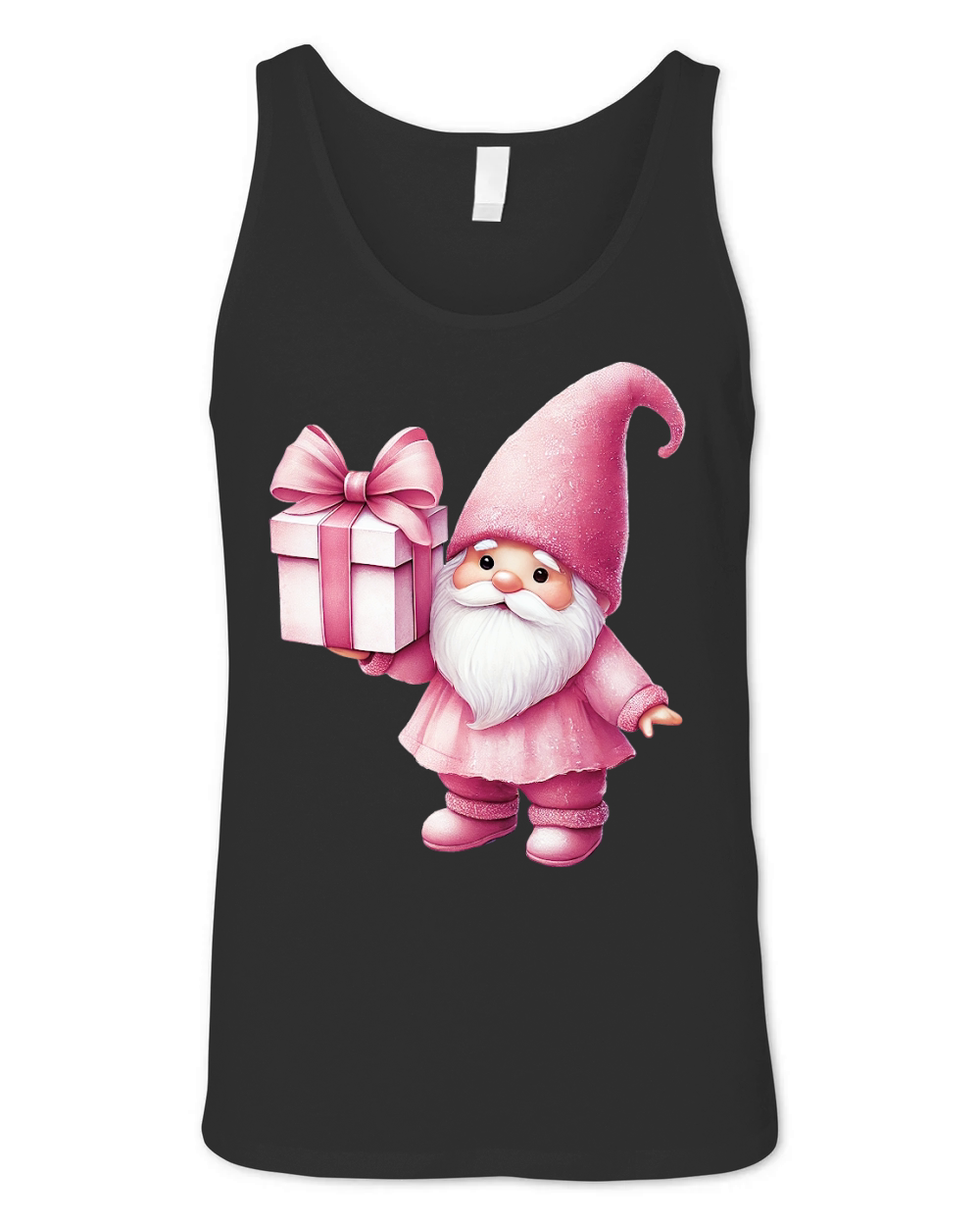 Cute Pink Christmas Coquette Gnome 02 Unisex Jersey Tank