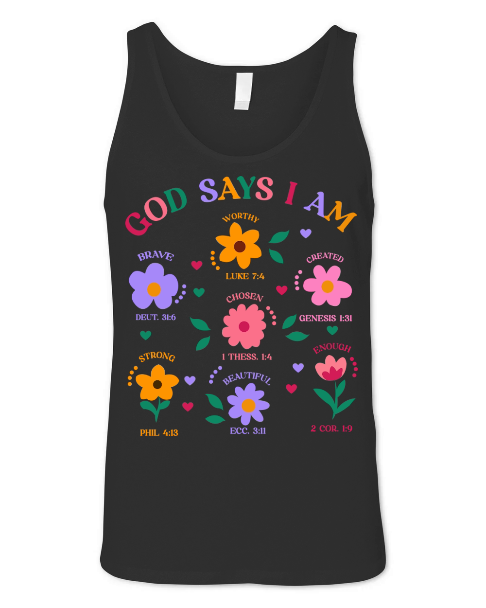 God Says I Am Flowers 3 Unisex Jersey Tank