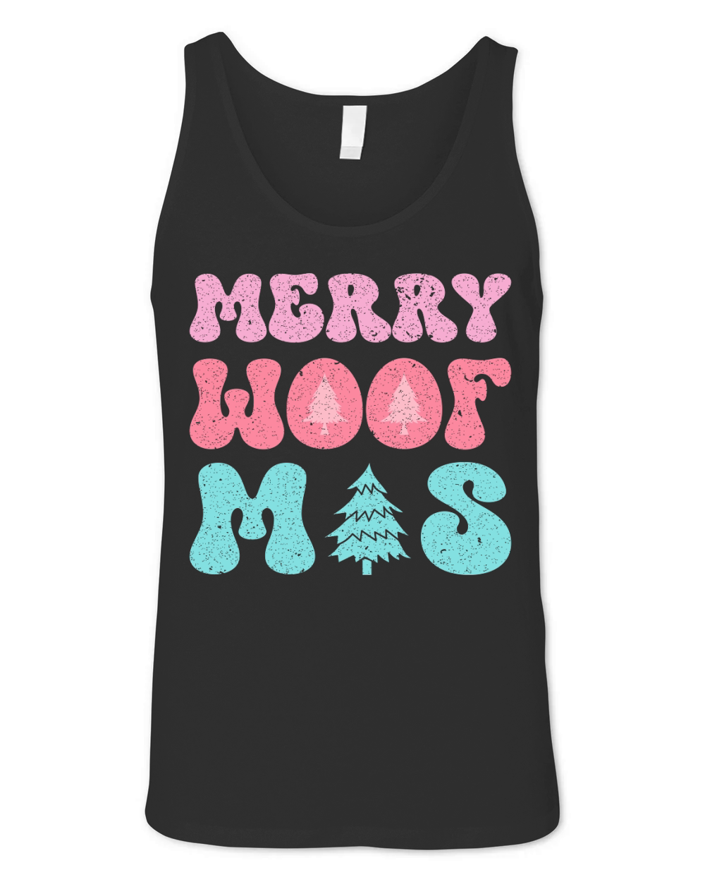 Merry Woofmas Distressed Unisex Jersey Tank