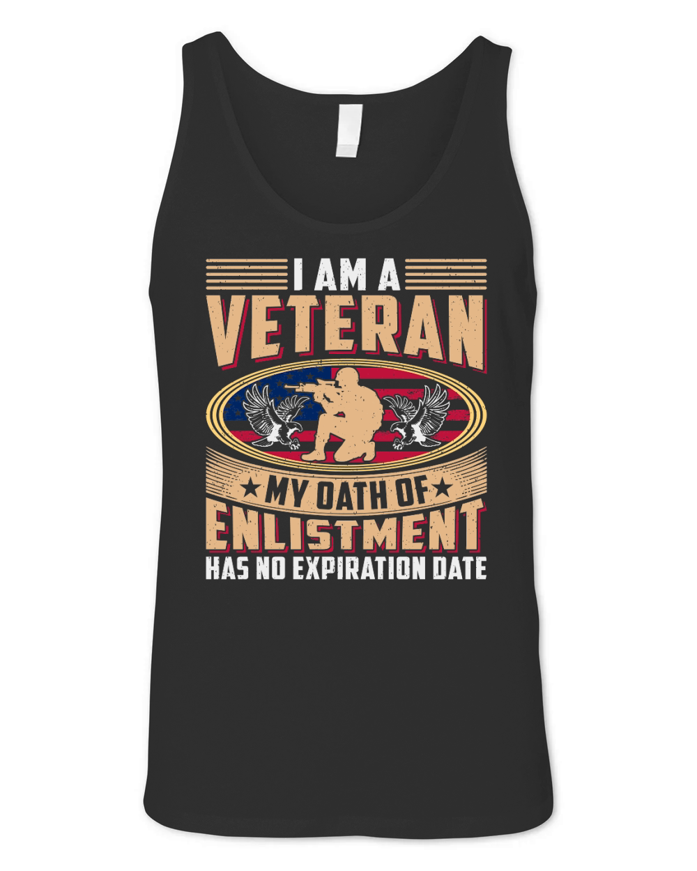 Soldier Veteran I Am Veteran My Dath of Enlistment Unisex Jersey Tank