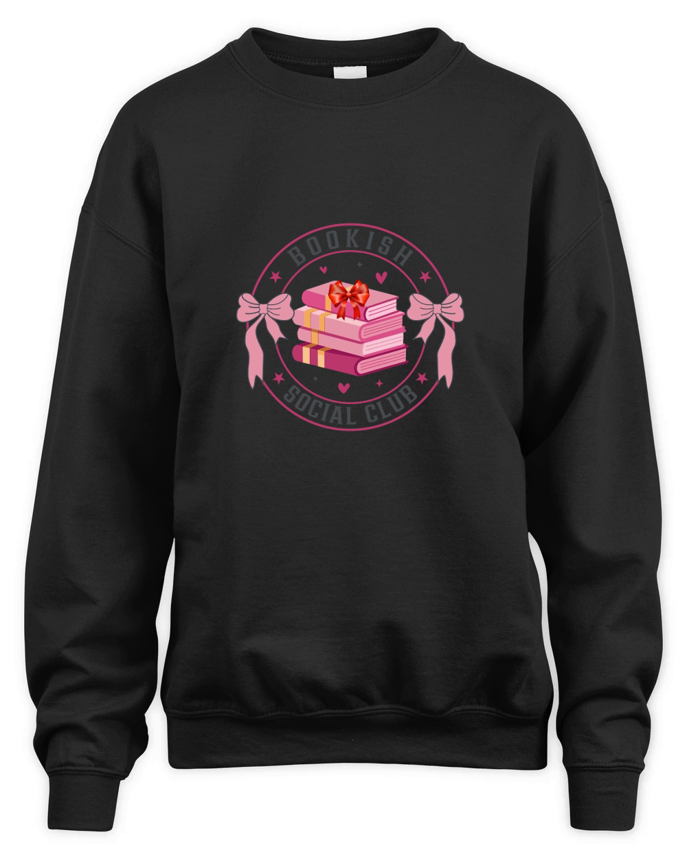 Bookish Social Club, Book Coquette Bow Unisex Premium Crewneck Sweatshirt