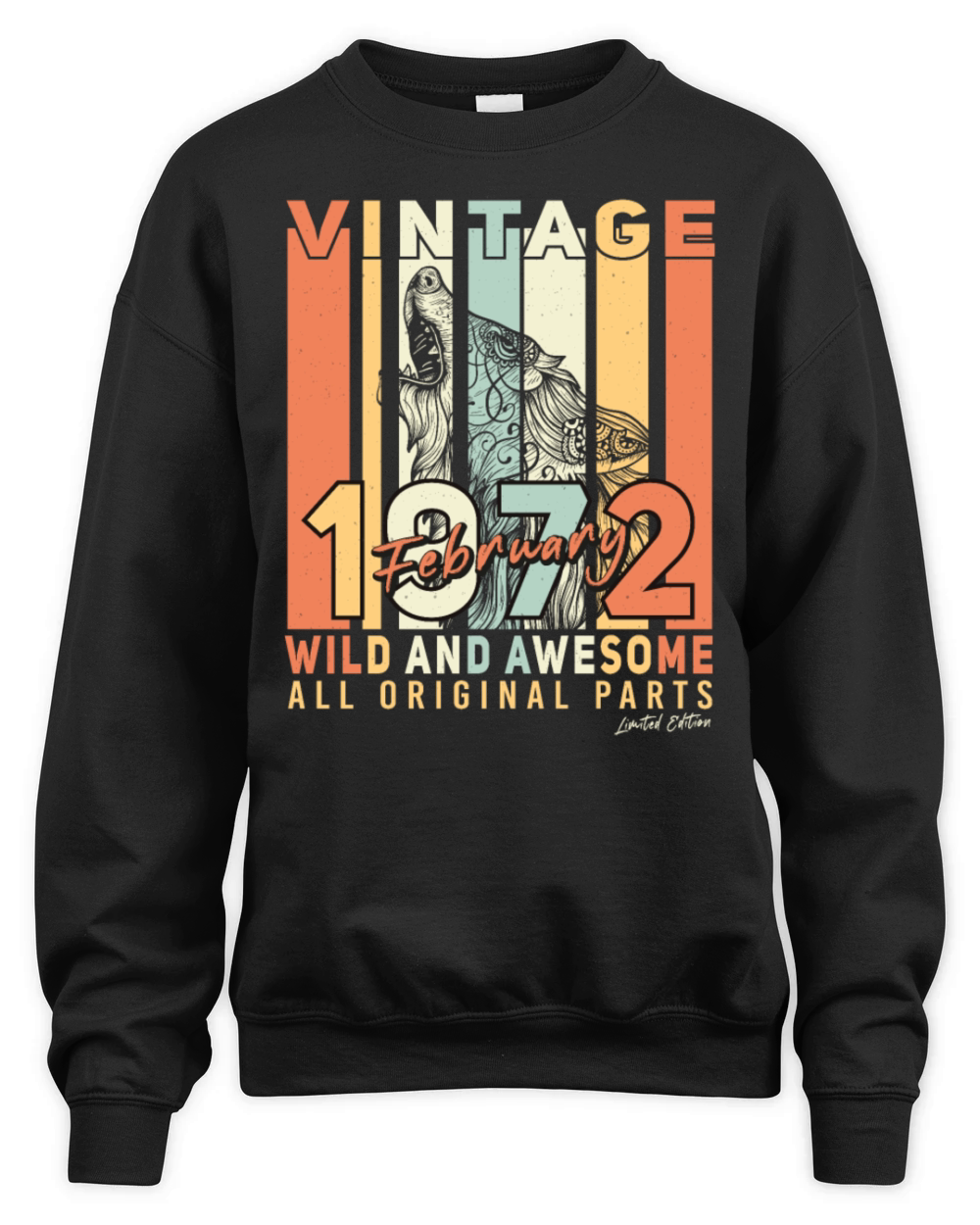 February 1972 Vintage Original Unisex Premium Crewneck Sweatshirt