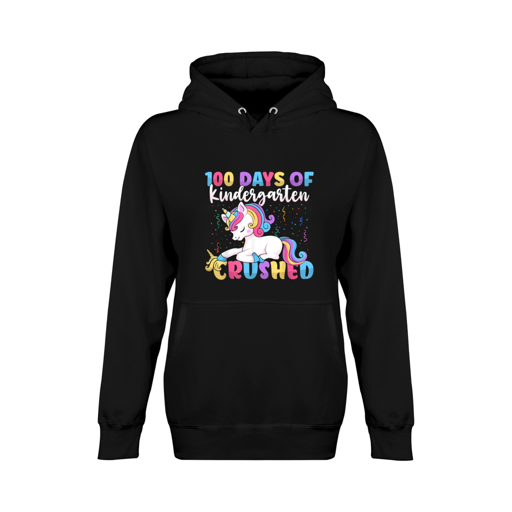 100 Days of Kindergarten Crushed Boys Cute Unicorn Unisex Premium Pullover Hoodie