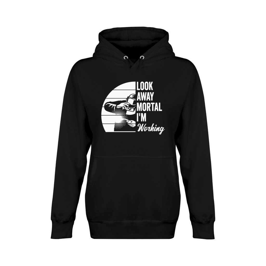 Look Away Mortal Im Working Unisex Premium Pullover Hoodie