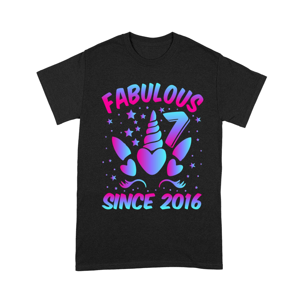 Fabulous 7 Since 2016 Unicorn Birthday T Shirt Design (1) Unisex T-Shirt