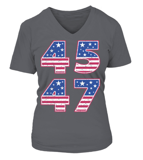 45 47 Trump 2024 American 03 V-neck T-Shirt Woman