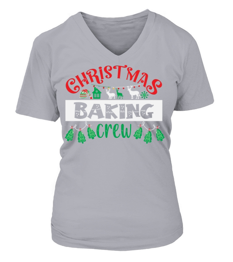 Christmas Baking Crew 12 V-neck T-Shirt Woman