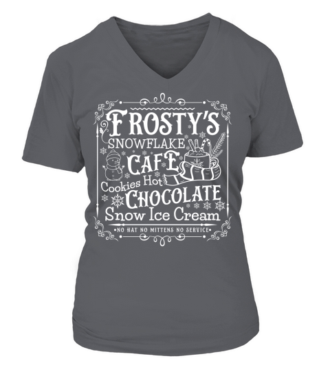 frostys Snowflake Cafe cookies Vintage Christmas  white300 V-neck T-Shirt Woman