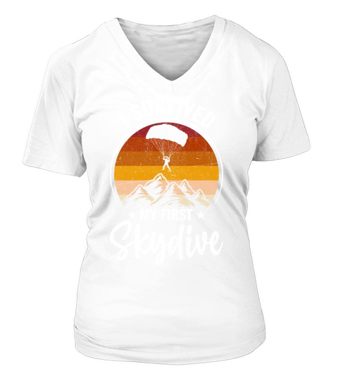 I survived my first skydive 09 V-neck T-Shirt Woman