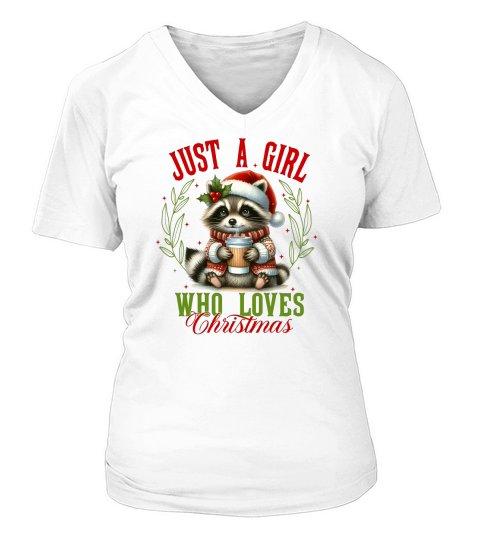 just a girl who loves christmas V-neck T-Shirt Woman