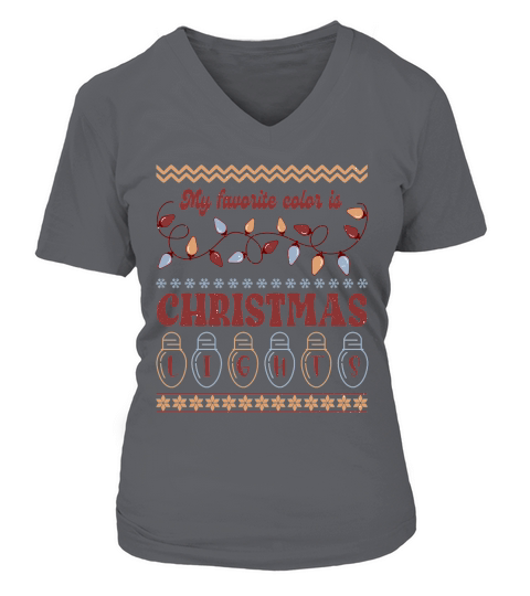 My favorite color is christmas lights ugly V-neck T-Shirt Woman