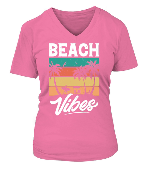 Summer Beach Vacation Beach Vibes V-neck T-Shirt Woman