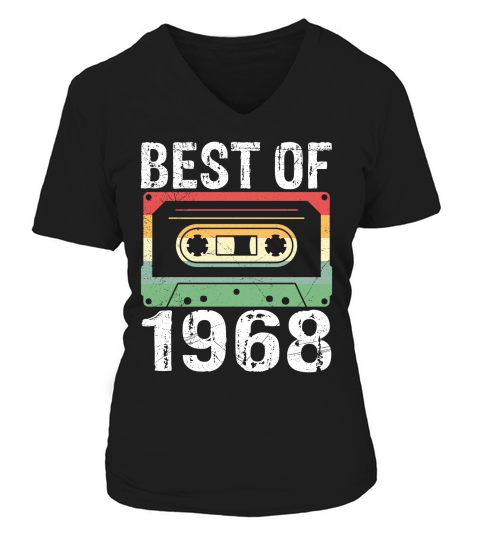 Vintage Best of 1968 Birthday V-neck T-Shirt Woman