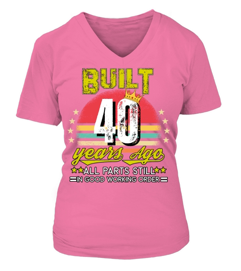Vintage Birthday 40 V-neck T-Shirt Woman