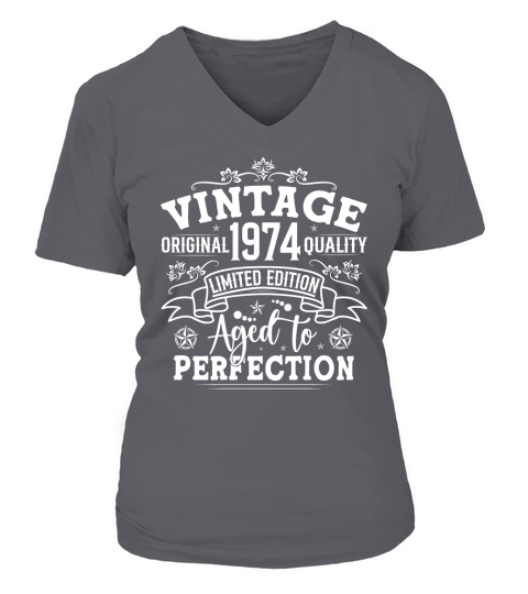 Vintage Birthday TShirt Design Bundle 1974 V-neck T-Shirt Woman