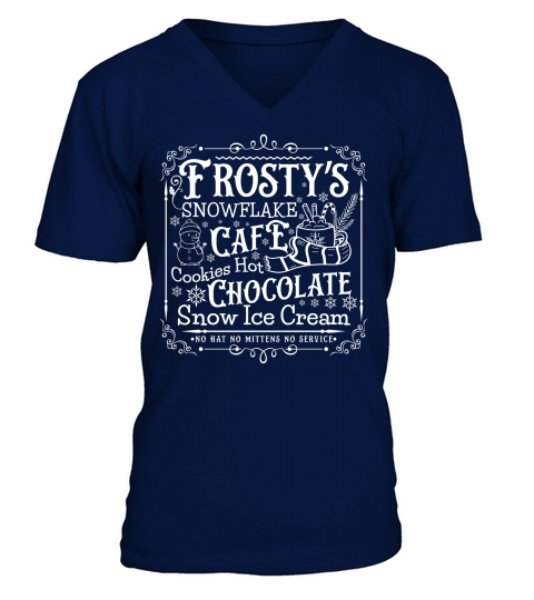 frostys Snowflake Cafe cookies Vintage Christmas  white300 V-Neck T-shirt