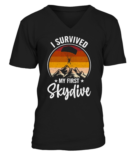 I survived my first skydive 09 V-Neck T-shirt