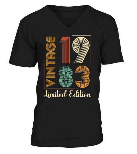 Vintage 1983 Limited Edition Birthday T Shirt Design (1) V-Neck T-shirt