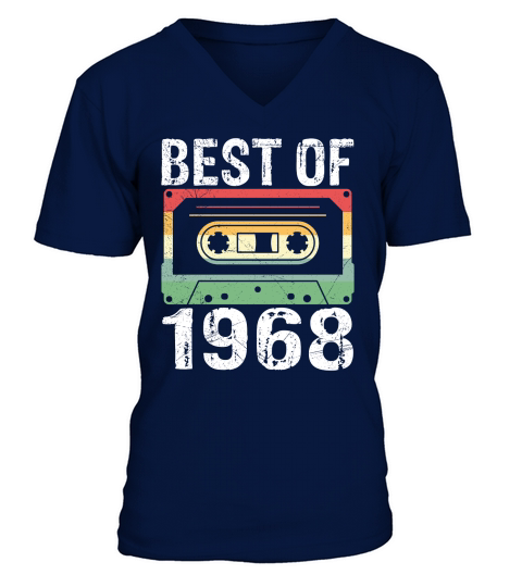 Vintage Best of 1968 Birthday V-Neck T-shirt