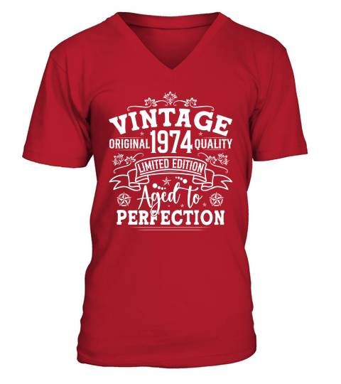Vintage Birthday TShirt Design Bundle 1974 V-Neck T-shirt