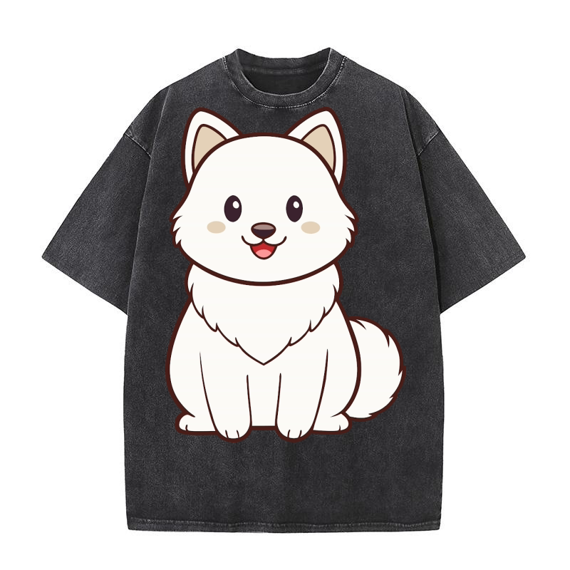 American Eskimo Dog 05 Washed T-Shirt