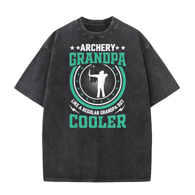 Archery Grandpa Like A Regular Grandpa But Cooler (3) Washed T-Shirt