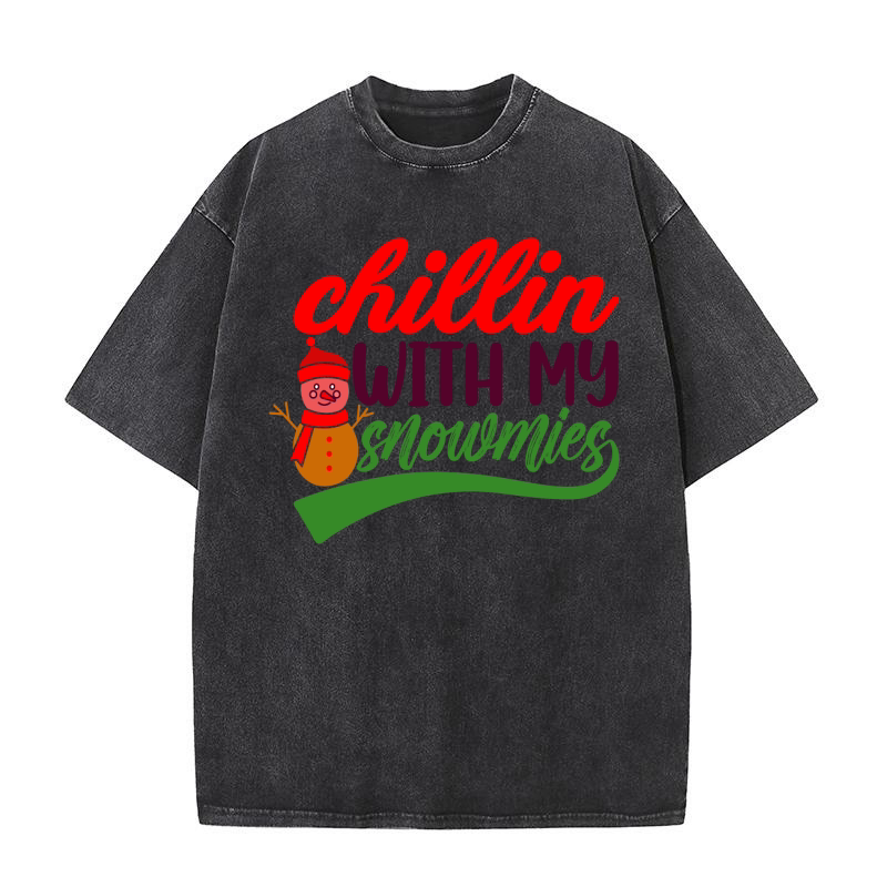 Chillin With My Snowmies Washed T-Shirt