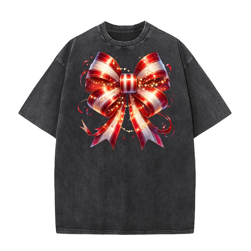 Christmas bow 13 18 Washed T-Shirt