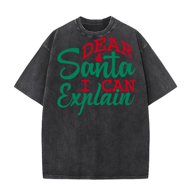 Dear santa i can explain Washed T-Shirt