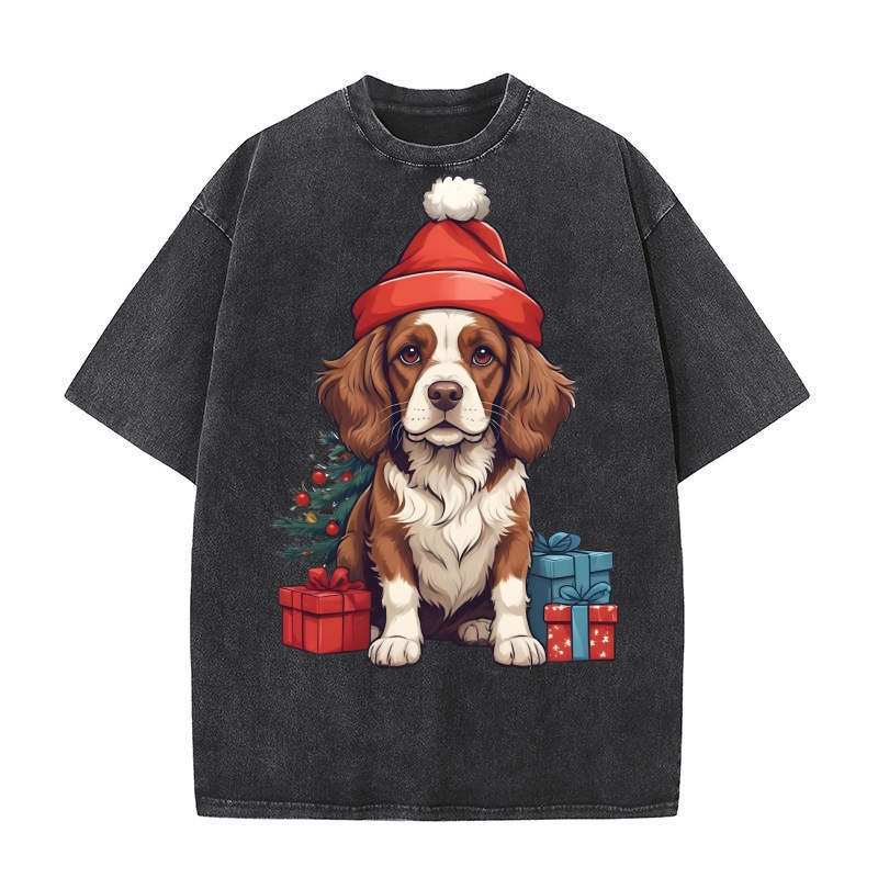 Dog Christmas 9 03 Washed T-Shirt
