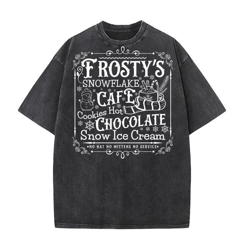 frostys Snowflake Cafe cookies Vintage Christmas  white300 Washed T-Shirt