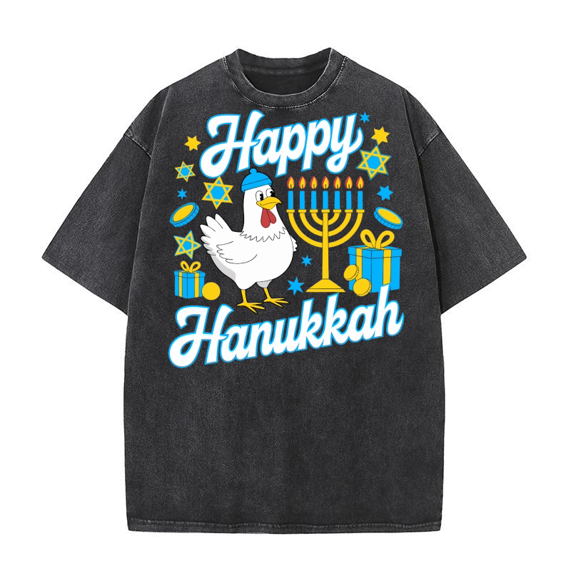 Happy Hanukkah 2.02 Washed T-Shirt