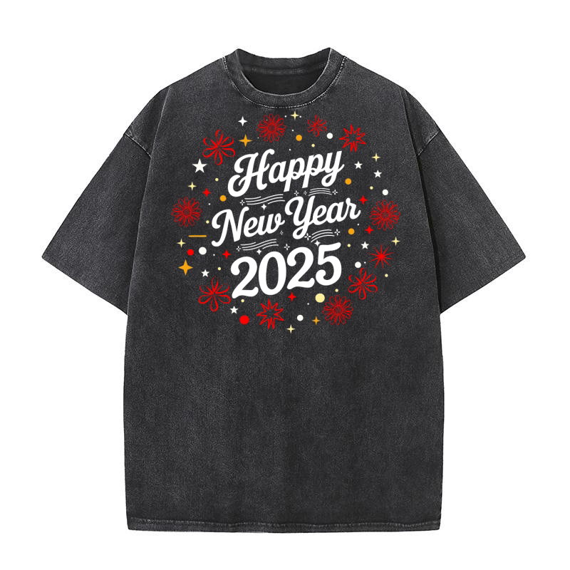 Happy New Year 2025  17 Washed T-Shirt