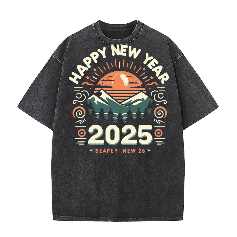 Happy new year 2025 seapey new 25 Washed T-Shirt